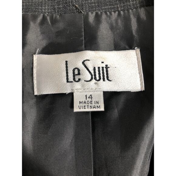 Le Suit Women Long Sleeve Lined Lapel Collar Notch Blazer Gray 14 Office Siren - Picture 5 of 8